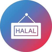 Halal Glyph Circle Gradient Background Icon vector