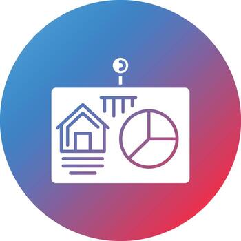 icono de fondo de gradiente de círculo de glifo de presentación de ingeniería vector