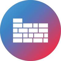 Brickwall Glyph Circle Gradient Background Icon vector