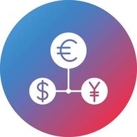 Currencies Glyph Circle Gradient Background Icon vector