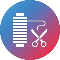 Thread Cut Glyph Circle Gradient Background Icon vector