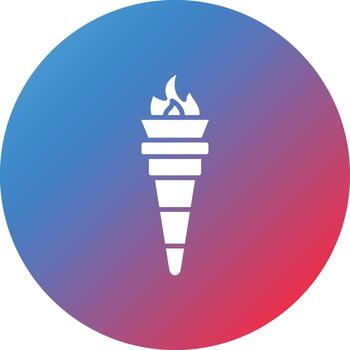 Torch Glyph Circle Gradient Background Icon vector