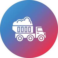 Dump Truck Glyph Circle Gradient Background Icon vector