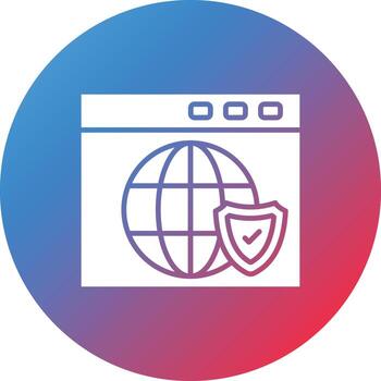 Shield Glyph Circle Gradient Background Icon vector