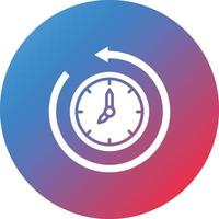 Return to the Past Glyph Circle Gradient Background Icon vector