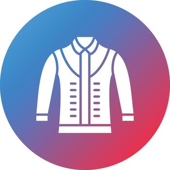 icono de fondo degradado de círculo de glifo de chaqueta vector