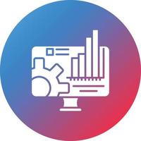 Engineering Monitor Glyph Circle Gradient Background Icon vector