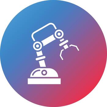 Robotic Arm Glyph Circle Gradient Background Icon vector