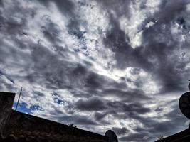 Dramatic clouds in high contrast photo