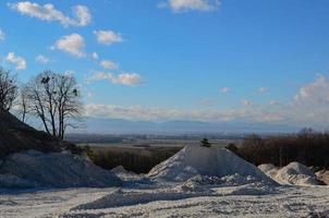 white chalk quarry and landscape photo