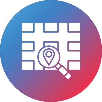 Search Location Glyph Circle Gradient Background Icon vector