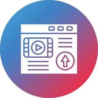 Webpage Upload Glyph Circle Gradient Background Icon vector