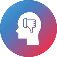 Negative Thinking Glyph Circle Gradient Background Icon vector