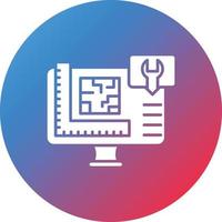 Technical Drawing Glyph Circle Gradient Background Icon vector