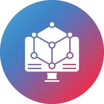 3d Modeling Glyph Circle Gradient Background Icon vector
