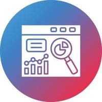 Search Statistics Glyph Circle Gradient Background Icon vector