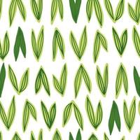 Doodle foliage seamless pattern. Creative leaves wallpaper. Strange botanical elements background. vector