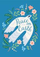 paz en la tierra. Paloma de la paz. plantilla para tarjeta, afiche, volante y otros