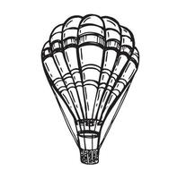 Hot air balloons flying, Hand drawn illustration. vector