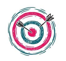 Target arrow hand drawn illustration. Vector. vector