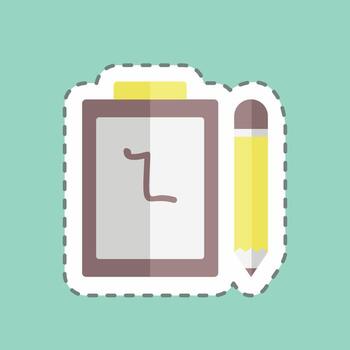 libreta de corte de línea de pegatina. adecuado para el símbolo de la interfaz web. diseño simple editable. vector de plantilla de diseño. ilustración de símbolo simple