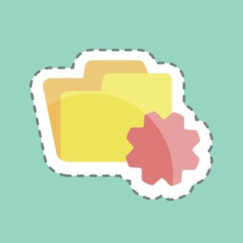 configuración de carpeta de corte de línea de etiqueta. adecuado para el símbolo de programación. diseño simple editable. vector de plantilla de diseño. ilustración de símbolo simple