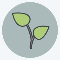 Icon Growing Plant. suitable for garden symbol. color mate style. simple design editable. design template vector. simple symbol illustration vector