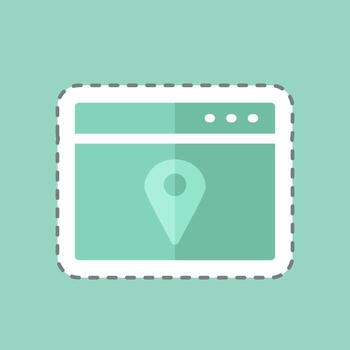 Sticker line cut Location Web Advertising. suitable for IT Services symbol. simple design editable. design template vector. simple symbol illustration vector