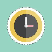 Sticker line cut Clock. suitable for party symbol. simple design editable. design template vector. simple symbol illustration vector