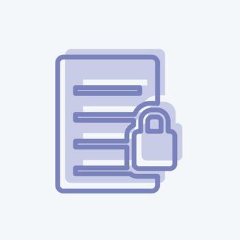 Icon Secure Document. suitable for User Interface symbol. two tone style. simple design editable. design template vector. simple symbol illustration vector