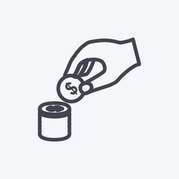 Icon Stacking Coins. suitable for Hand Actions symbol. line style. simple design editable. design template vector. simple symbol illustration vector