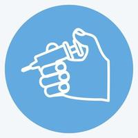 Icon Holding Injection. suitable for Hand Actions symbol. blue eyes style. simple design editable. design template vector. simple symbol illustration vector