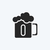 Icon Mug of Beer. suitable for Drink symbol. glyph style. simple design editable. design template vector. simple symbol illustration vector