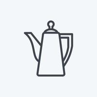 Icon Porcelain Teapot. suitable for Drink symbol. line style. simple design editable. design template vector. simple symbol illustration vector