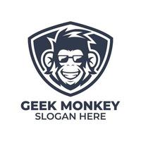 plantillas de logotipo de mono geek vector