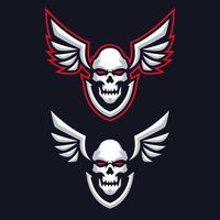 plantillas de logotipo de esports de ala de calavera vector