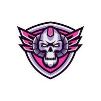 plantillas de logotipo de esports de calavera cyborg vector