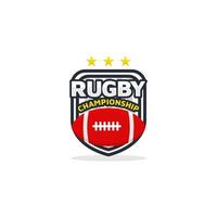 diseño deportivo del logotipo del campeonato de rugby vector