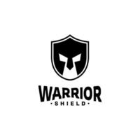 Warrior and Shield Logo Template Design Vector  Emblem Design Concept Creative Symbol Icon