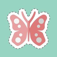 Sticker line cut Butterfly. suitable for garden symbol. simple design editable. design template vector. simple symbol illustration vector