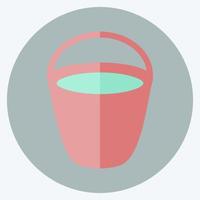 cubo de agua de icono. adecuado para el símbolo del jardín. estilo plano diseño simple editable. vector de plantilla de diseño. ilustración de símbolo simple