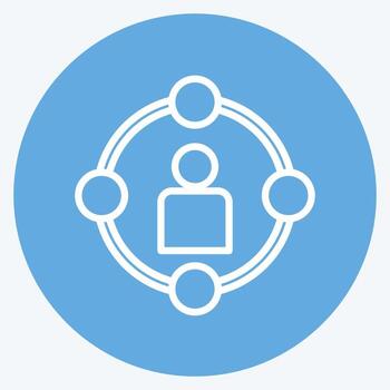 Icon Social Circle. suitable for digital web symbol. blue eyes style. simple design editable. design template vector. simple symbol illustration vector