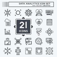 Data Analytics Icon Set. suitable for data analytics symbol. line style. simple design editable. design template vector. simple symbol illustration vector