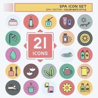 Spa Icon Set. suitable for Spa symbol. color mate style. simple design editable. design template vector. simple symbol illustration