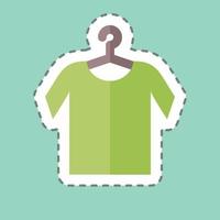 Sticker line cut Shirt on Hanger. suitable for Tailor symbol. simple design editable. design template vector. simple symbol illustration vector