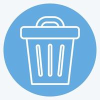 Icon Waste Bin. suitable for Community symbol. blue eyes style. simple design editable. design template vector. simple symbol illustration vector