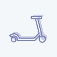 scooter de icono. adecuado para el símbolo del bebé. estilo de dos tonos. diseño simple editable. vector de plantilla de diseño. ilustración de símbolo simple