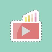 Sticker line cut Video Marketing. suitable for Education symbol. simple design editable. design template vector. simple symbol illustration vector