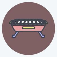 icono de barbacoa. adecuado para el símbolo del hogar. estilo compañero de color. diseño simple editable. vector de plantilla de diseño. ilustración de símbolo simple