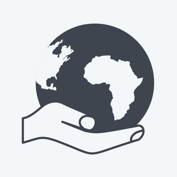 Icon Holding Globe. suitable for Hand Actions symbol. glyph style. simple design editable. design template vector. simple symbol illustration vector